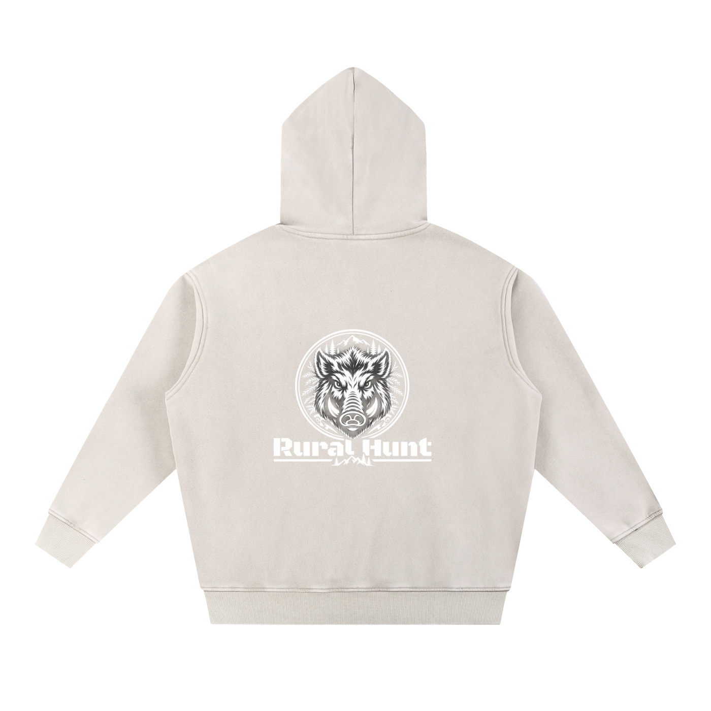 Unisex Rural Hunt Snow Wash Fleece Oversize Hoodie