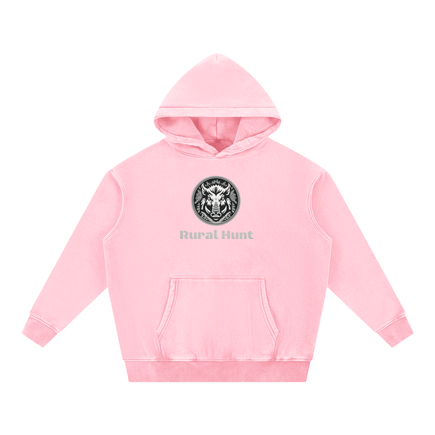 Unisex Rural Hunt Snow Wash Fleece Oversize Hoodie