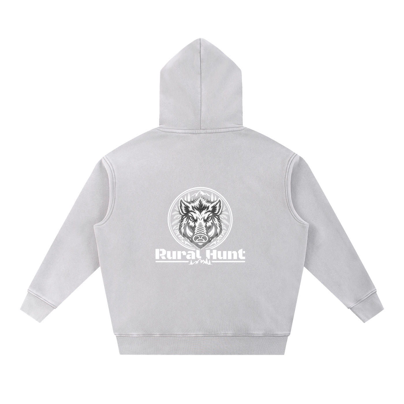 Unisex Rural Hunt Snow Wash Fleece Oversize Hoodie