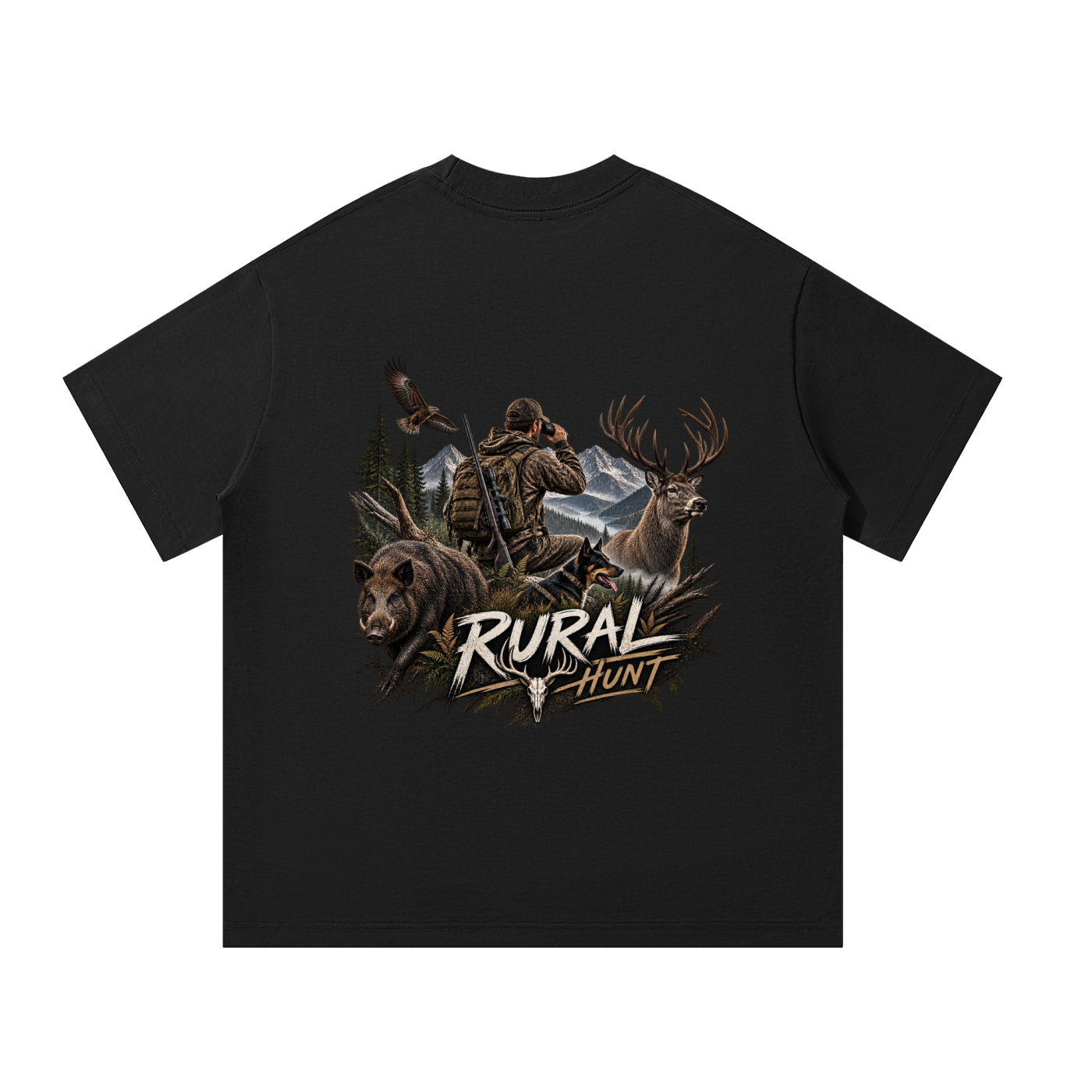 Rural Hunt Essential – 100% Cotton Oversized T-Shirt