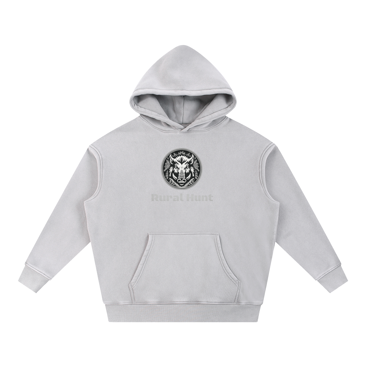 Unisex Rural Hunt Snow Wash Fleece Oversize Hoodie
