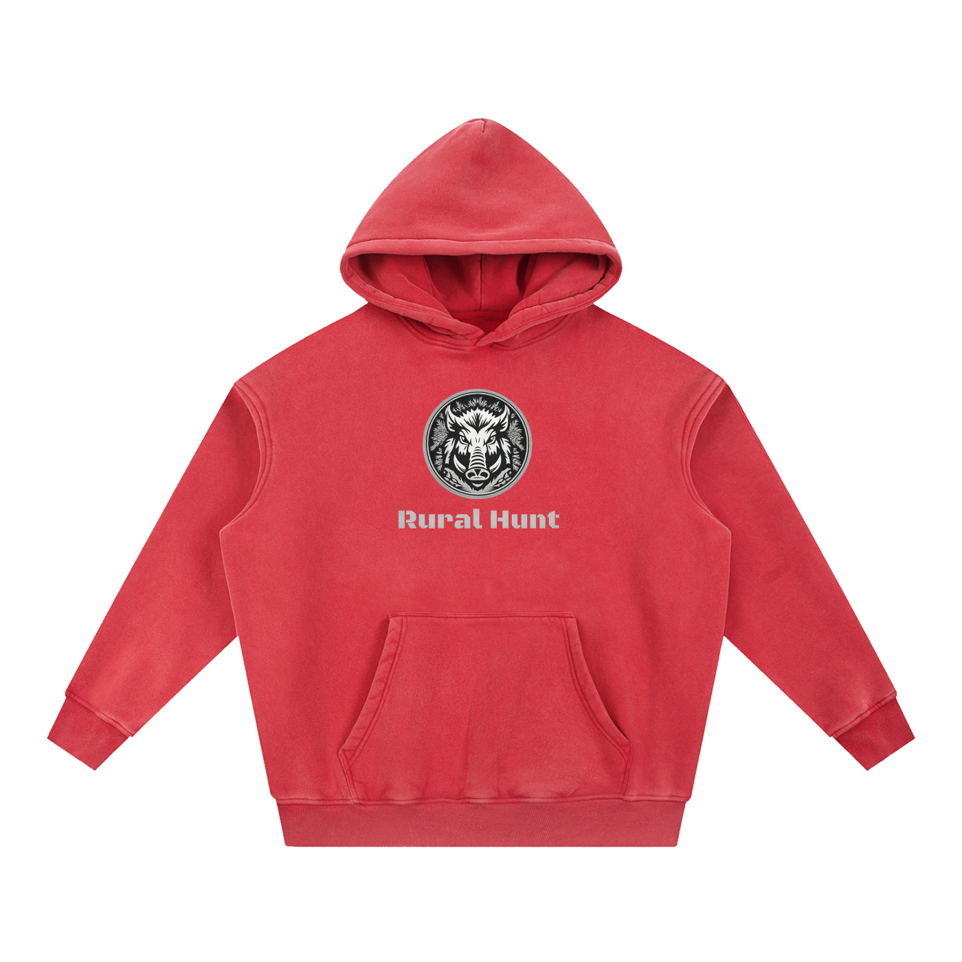 Unisex Rural Hunt Snow Wash Fleece Oversize Hoodie