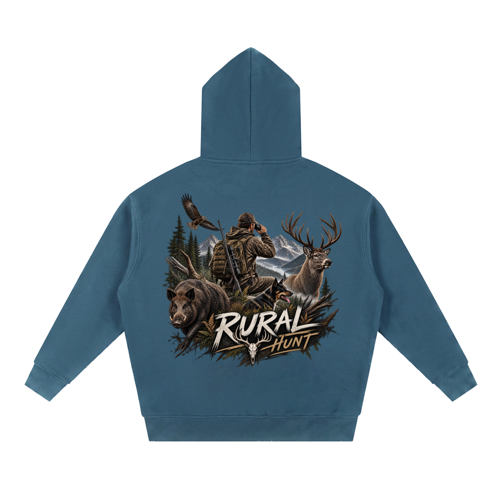 Rural Hunt Essential – Men’s Oversized Boxy Fit Fleece Hoodie