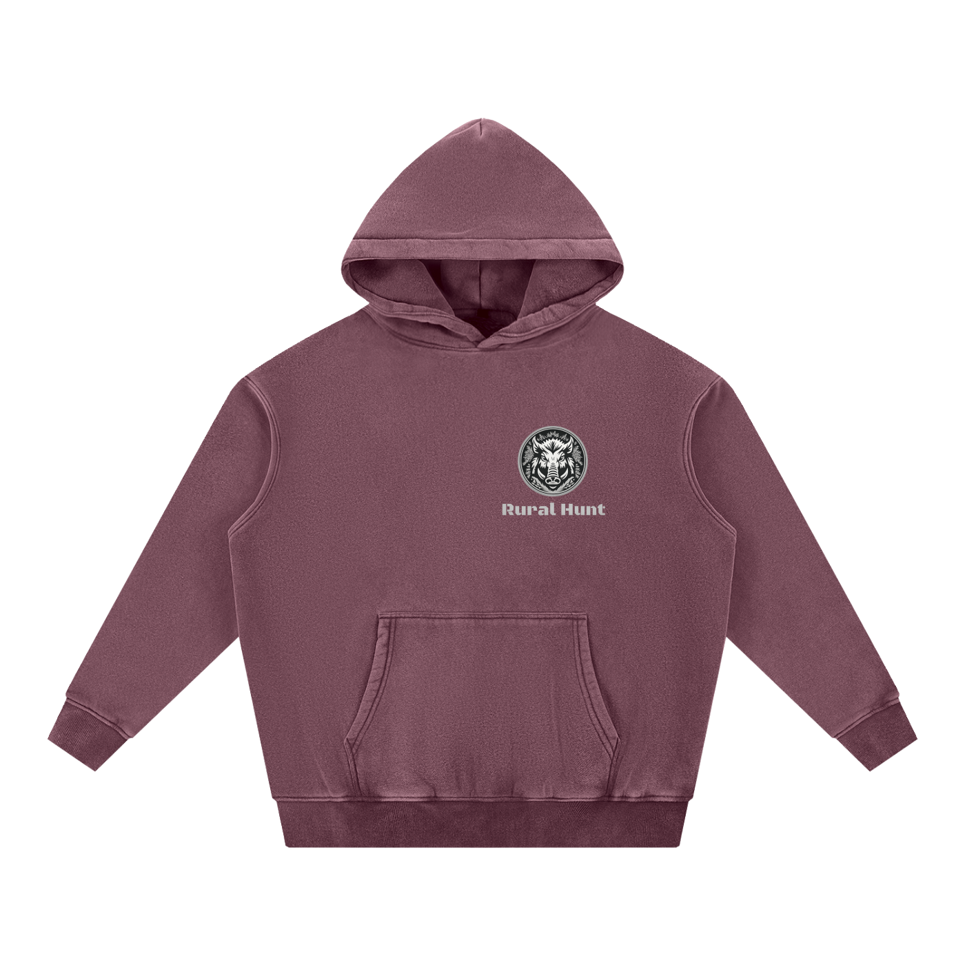 Rural Hunt – Men’s Snow Wash Oversized Fleece Hoodie