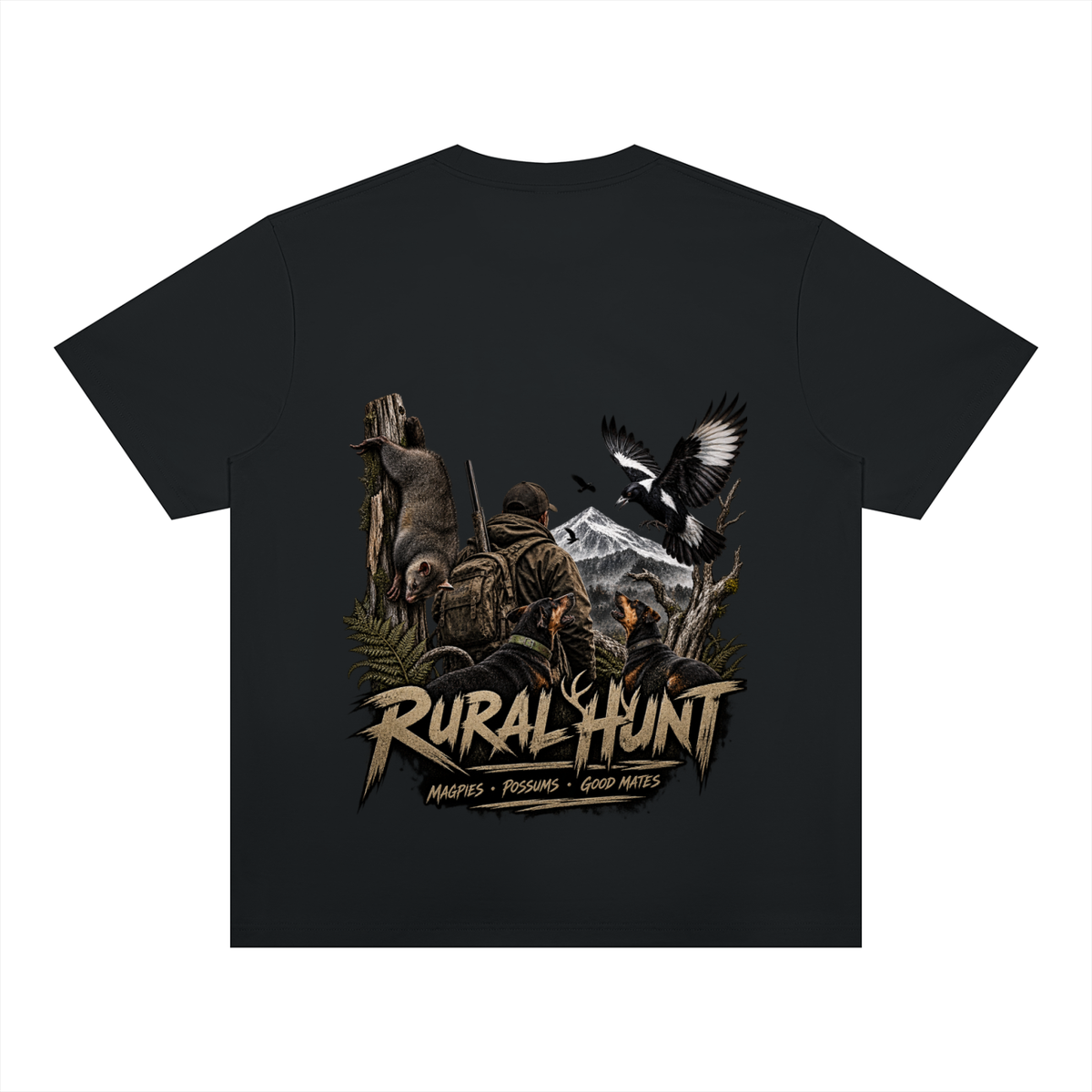 Rural Hunt – Magpies &amp; Possums Heavyweight Sorona T-Shirt