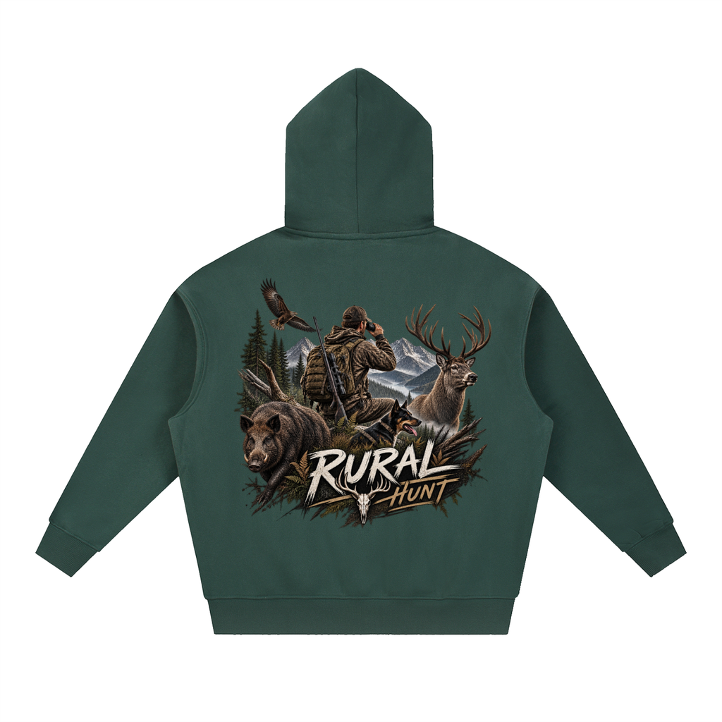Rural Hunt Essential – Men’s Oversized Boxy Fit Fleece Hoodie