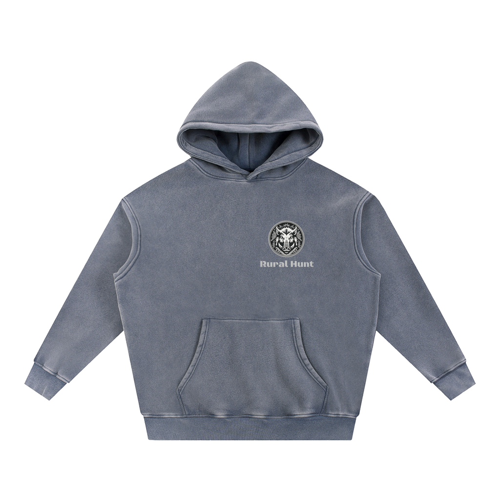 Rural Hunt – Men’s Snow Wash Oversized Fleece Hoodie