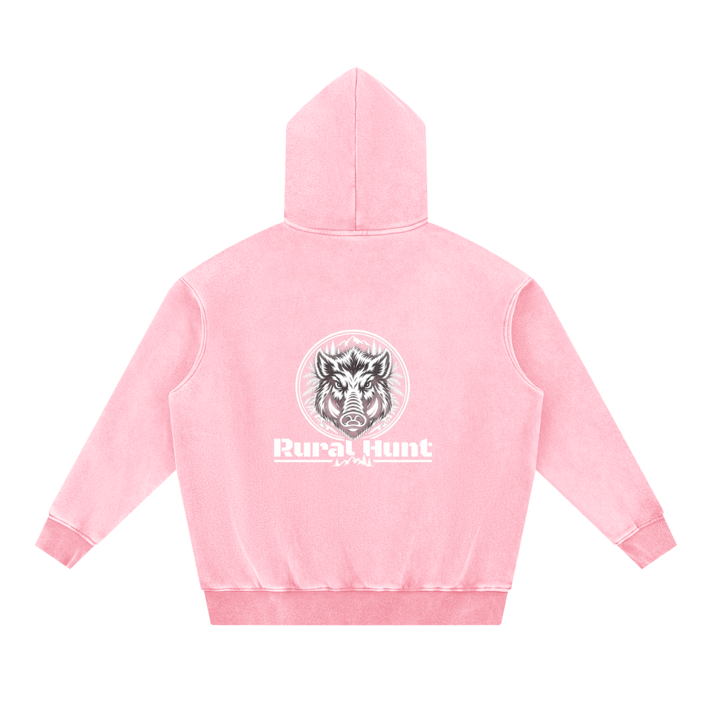 Unisex Rural Hunt Snow Wash Fleece Oversize Hoodie