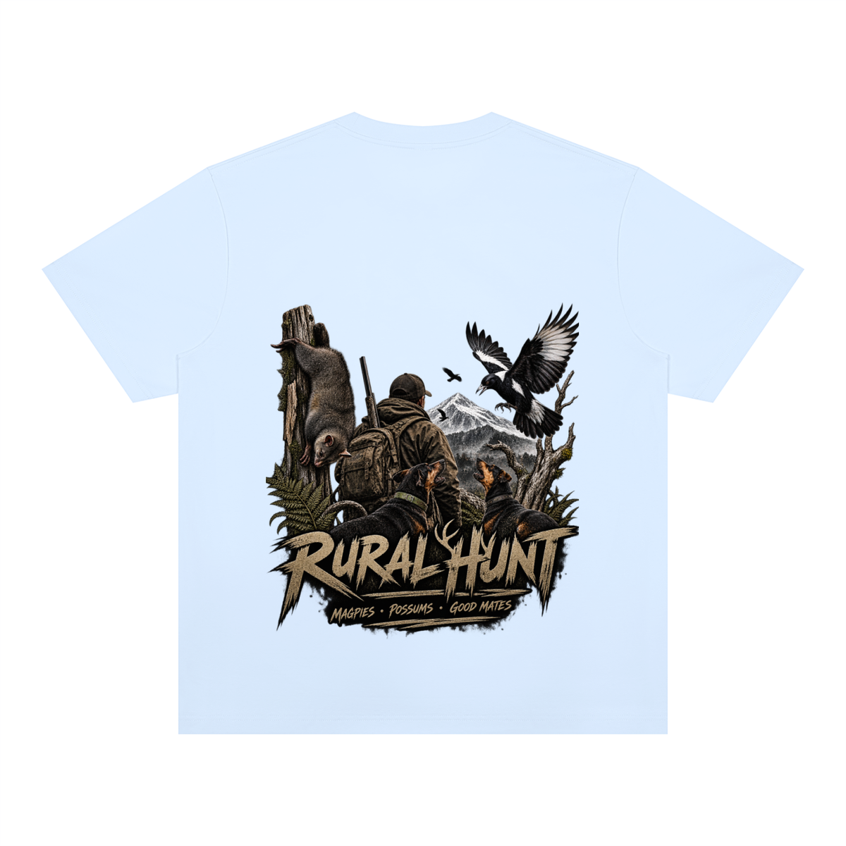 Rural Hunt – Magpies &amp; Possums Heavyweight Sorona T-Shirt