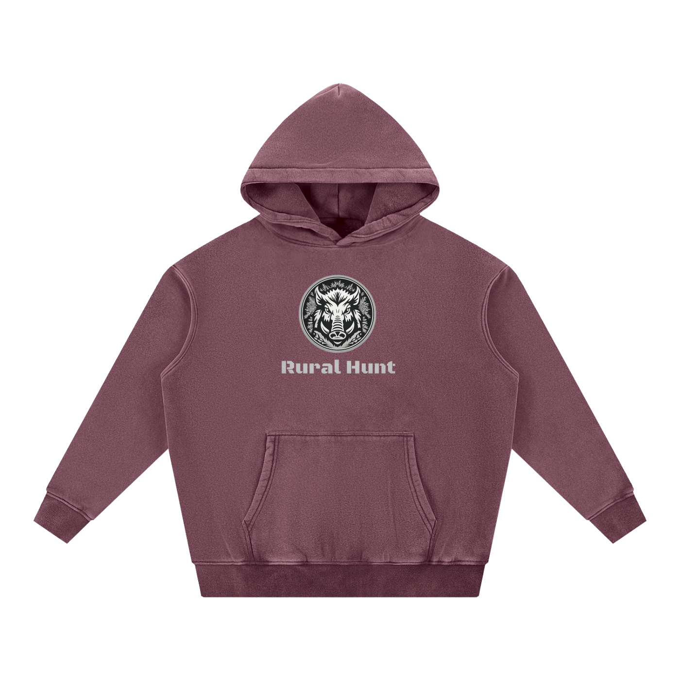 Unisex Rural Hunt Snow Wash Fleece Oversize Hoodie